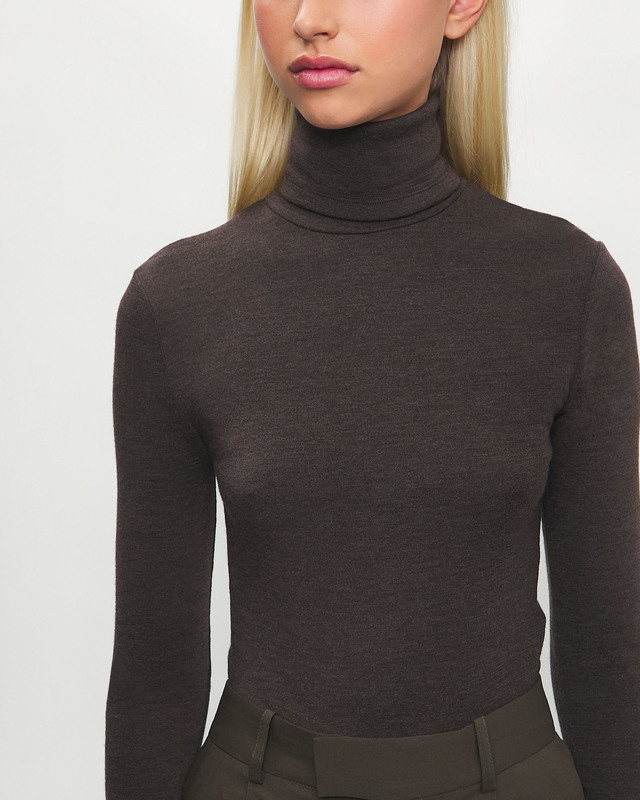 RÓHE Top Fine Wool Turtleneck Grå/brun 40