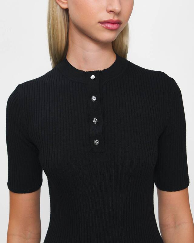 Filippa K Top Buttoned Knit  Black M