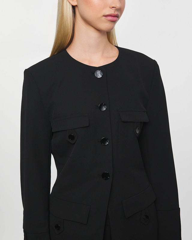 Ganni Blazer Suiting Fitted Twill Black 42