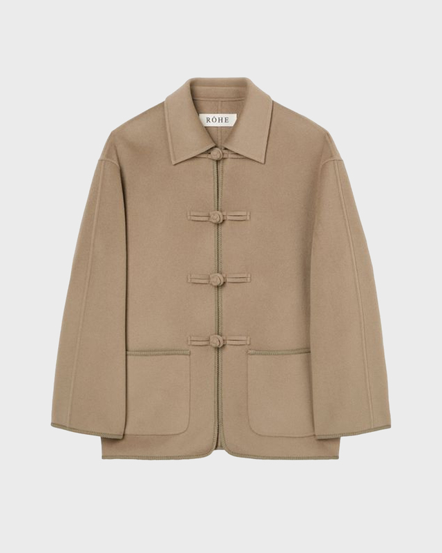 Jacka Double-Faced Wool Pankou Closure Desert