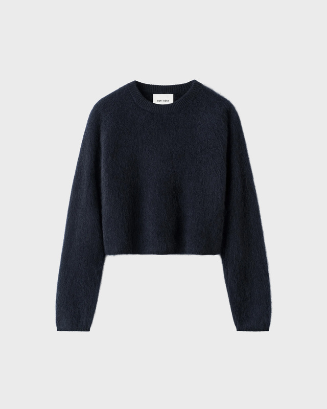 Genser Brushed Crewneck Navy