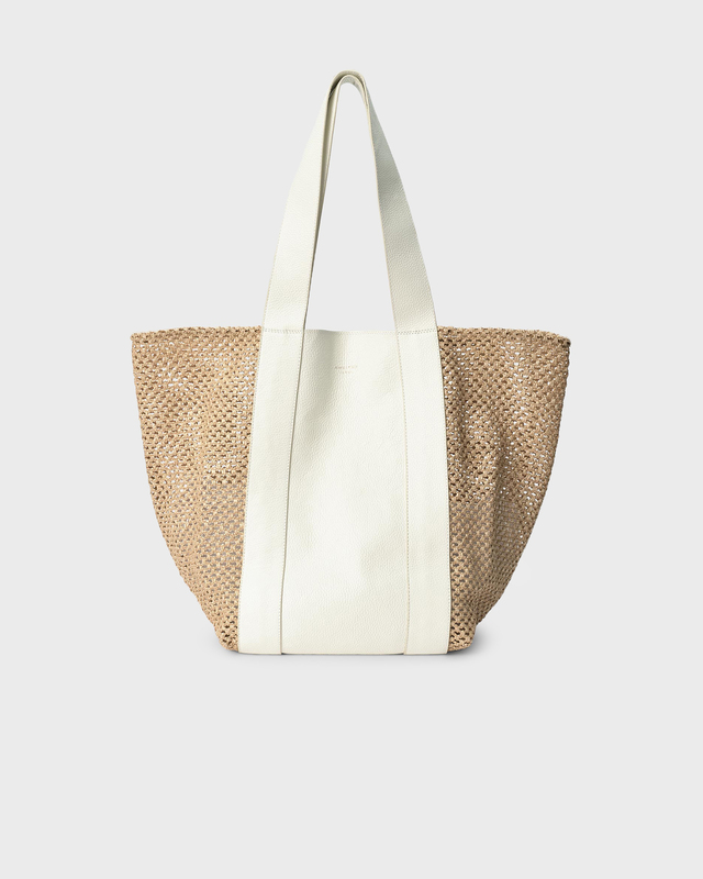 By Malene Birger Handbag Large Leather White | WAKAKUU