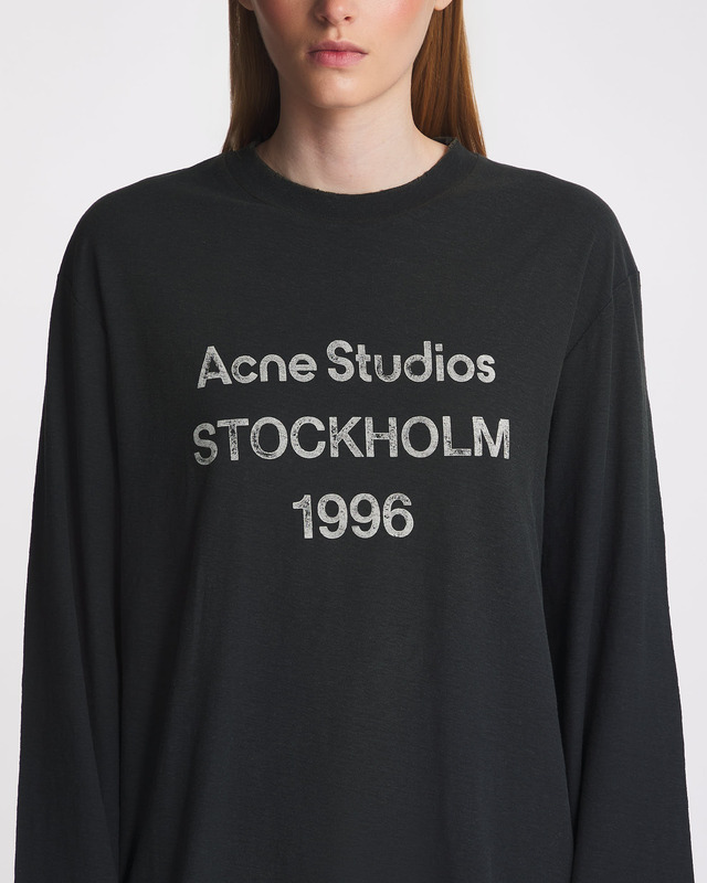 Acne Studios T-Shirt Long Sleeve Logo Relaxed Faded black XS
