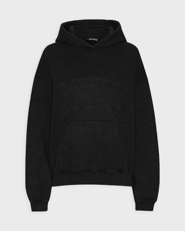 ROTATE Birger Christensen Hoodie Washed Heavy Sweat  Black L