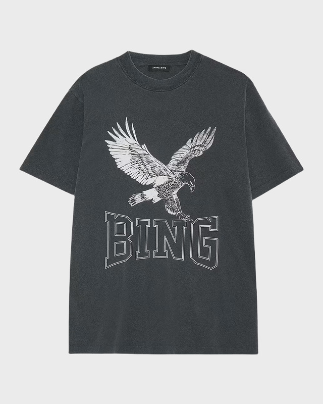 Anine Bing T-shirt Lili Retro Eagle Washed black L