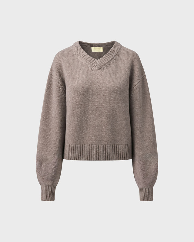 Genser Cashmere V-Neck Sand