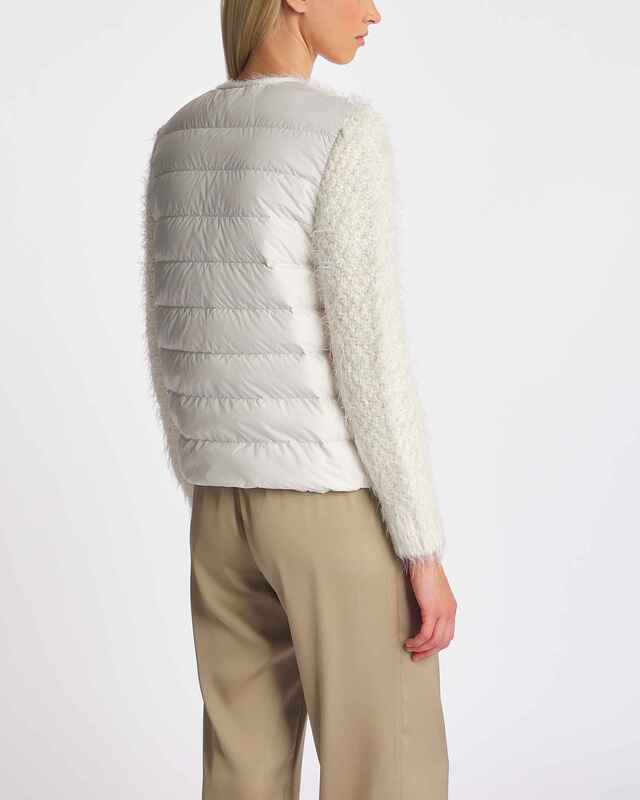 Moncler Padded Wool Cardigan  Natural L