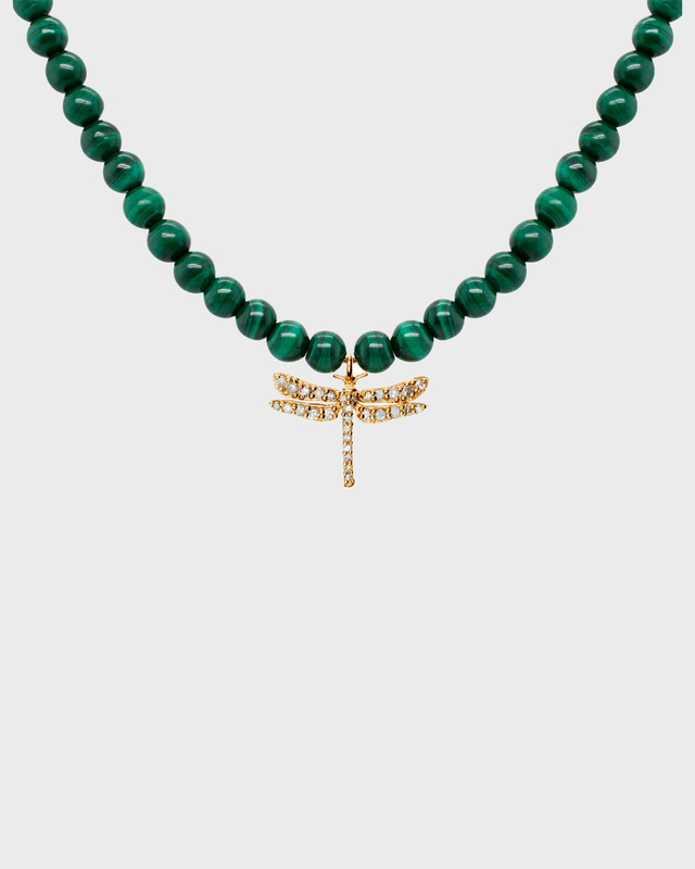 CBYC Halsband Malachite Dragonfly Guld ONESIZE