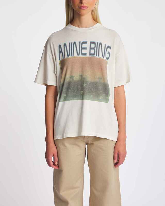 ANINE BING Cade Tee Mushrooms Offwhite L