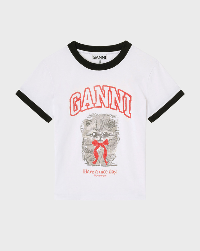 T-shirt Cotton Jersey Margot  Kitty Print White