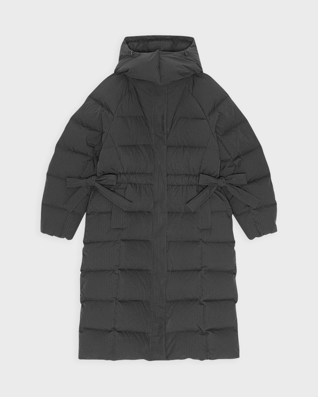 Ganni Jacket Tech Seersucker Puffer Black XXS/XS