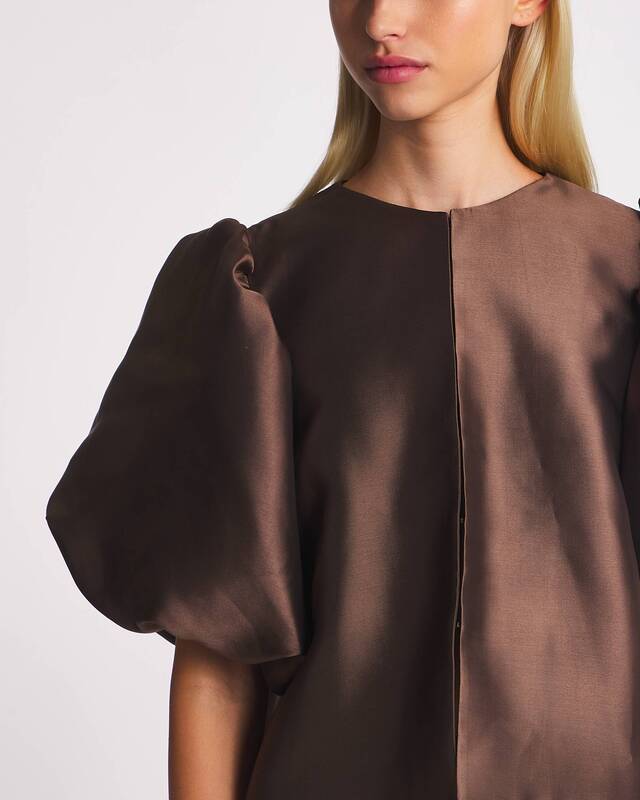 Malina Blouse Cleo Pouf Sleeve Chocolate M