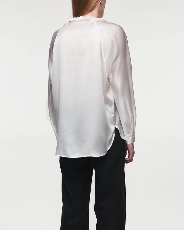 Vince Blouse Band Collar  White L