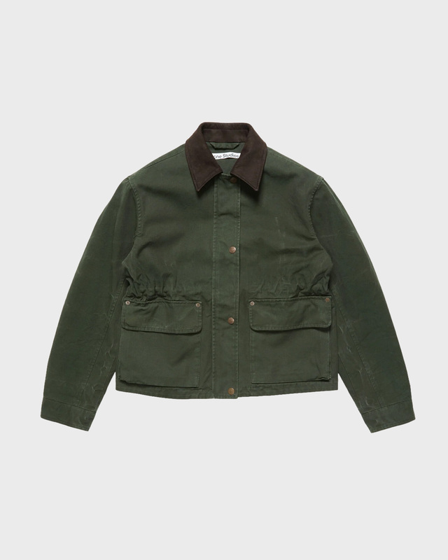 Jacket Washed Canvas Blouson Dark Green
