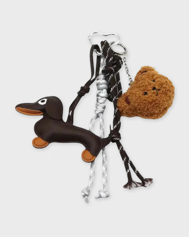 Bag Charm Set Brown Brown