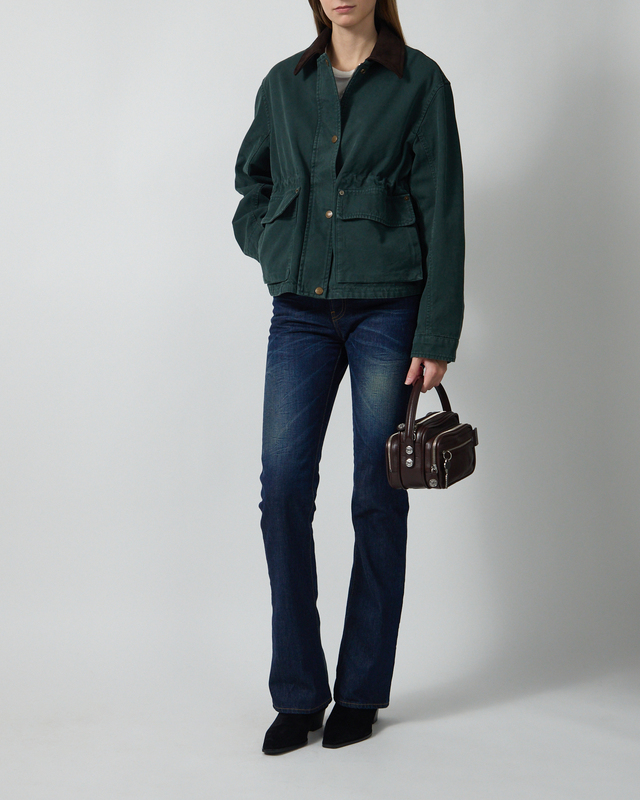 Jacket Washed Canvas Blouson Dark Green