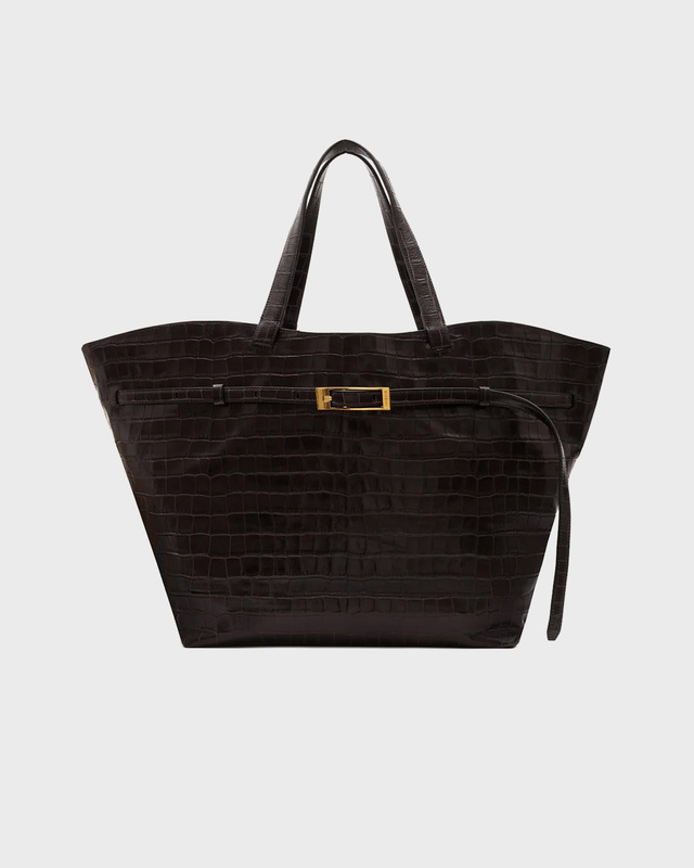 Shoppingtaske Elly Embossed Mørkebrun