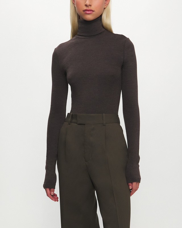 RÓHE Top Fine Wool Turtleneck Grå/brun 40