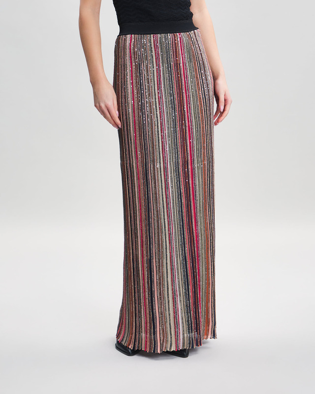 Missoni Skirt Long Vertical Striped Svart/beige  IT 42 (EUR 36)
