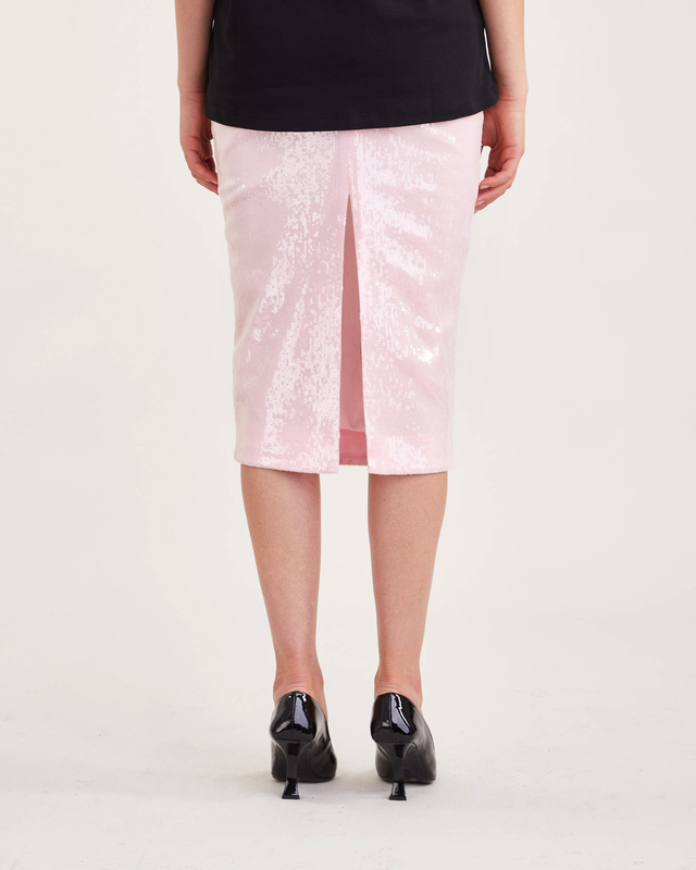 ROTATE Birger Christensen Skirt Sequin Midi Pencil Pink 38