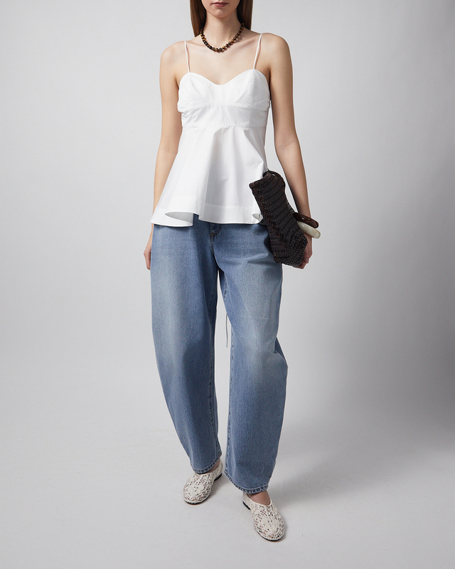 Top Bustier Peplum White