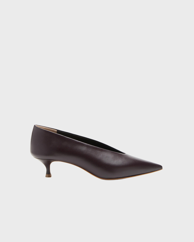 Pumps Babouche Kitten Heel Plum
