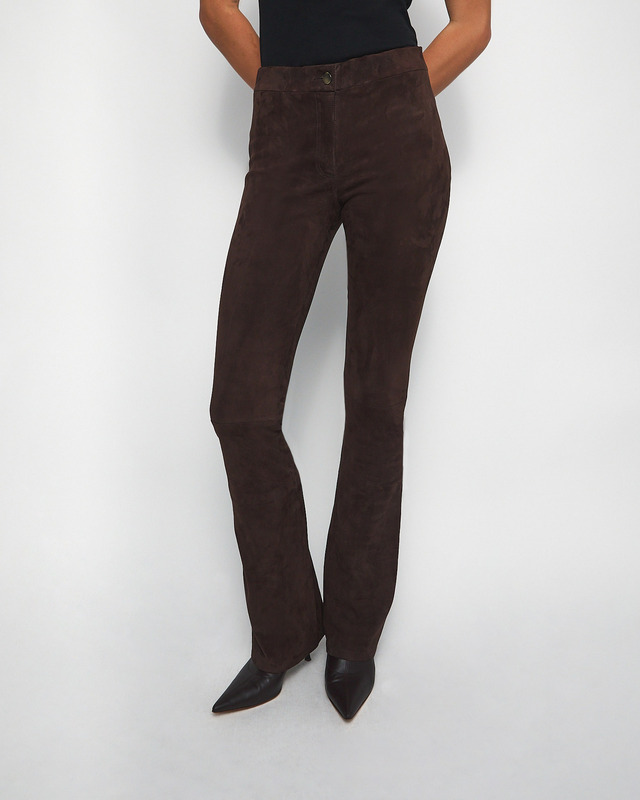 Wakakuu Icons Trousers Izzy Stretch Leather Suede Brun 38