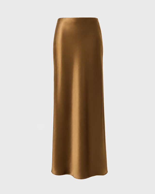 Nederdel Cielo Long Satin Ochra