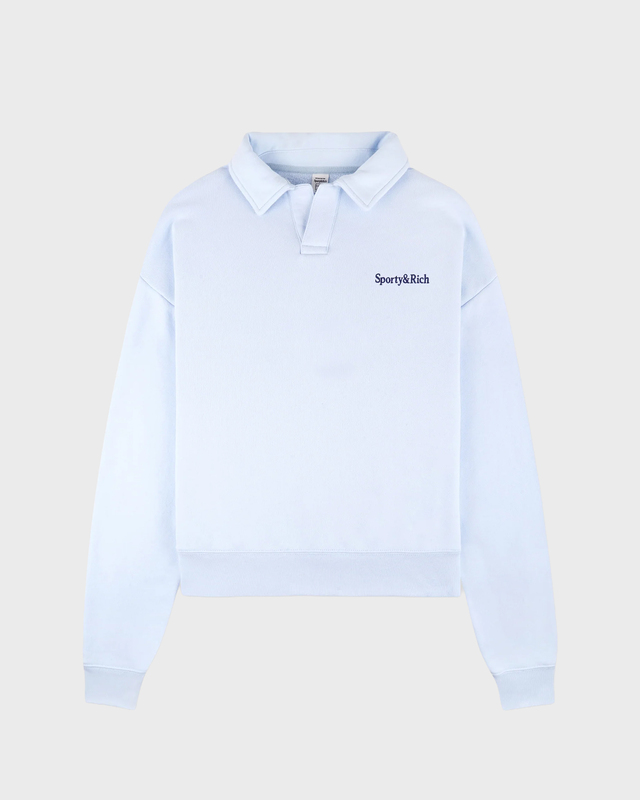 Poloskjorte Serif Logo Embroidered Light Blue