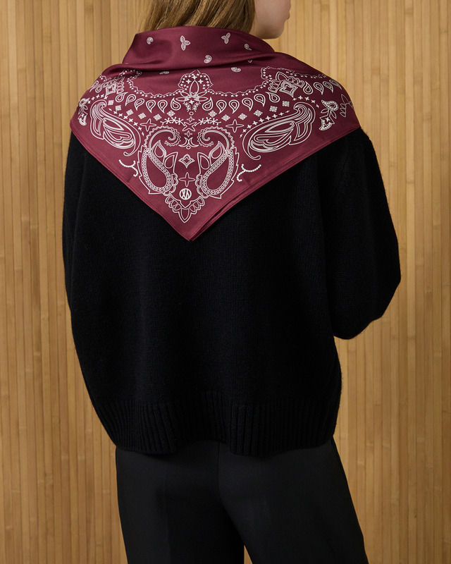 Sjal Paisley Vinröd 65x65