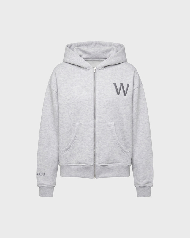 Hoodie Zip Wakakuu Grey Melange