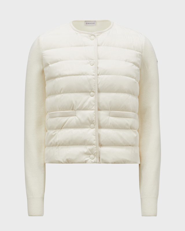 Moncler Cardigan Quilted Front Ivory S