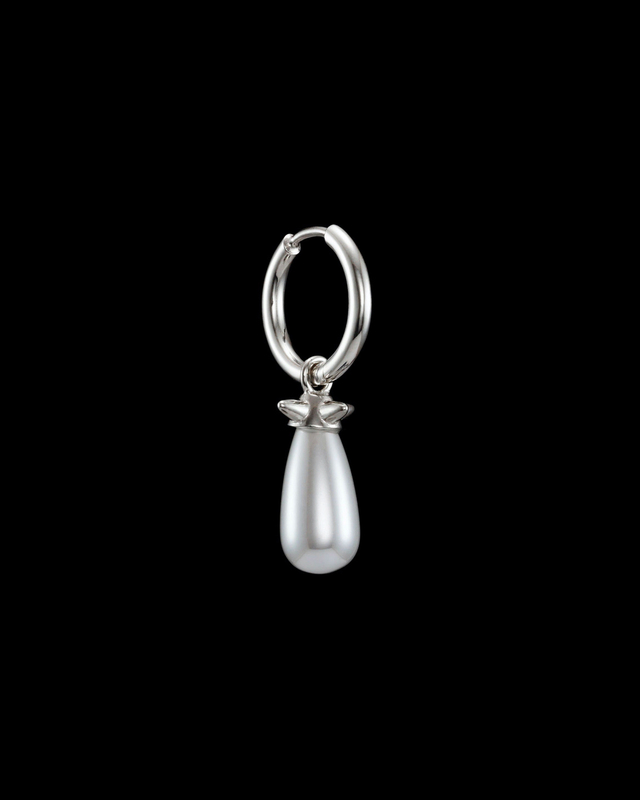 Maria Nilsdotter Earring Pearl Tear  Silver ONESIZE