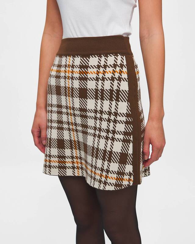 Rodebjer Skirt Tendai Eco Check Brun XS