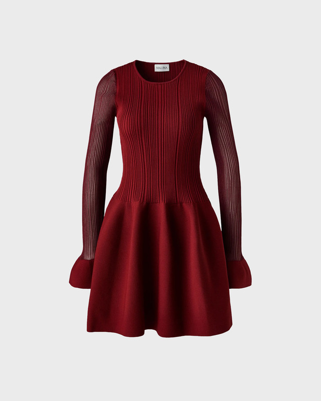 Strikket minikjole Elona Voluminous Skirt Burgundy