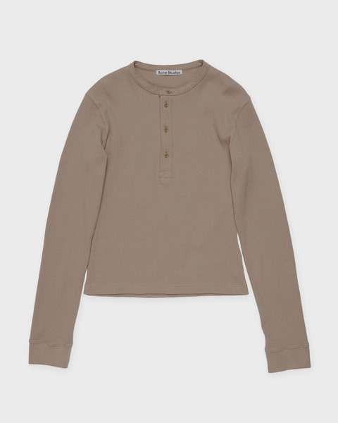 T-Shirt Fitted Long Sleeve  Taupe 1