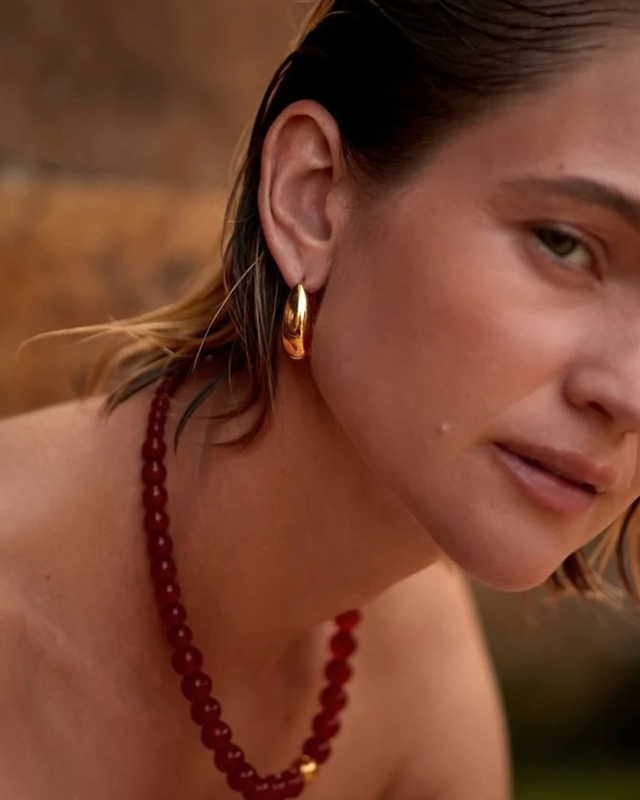 Örhängen Golden Curve Hoops Guld