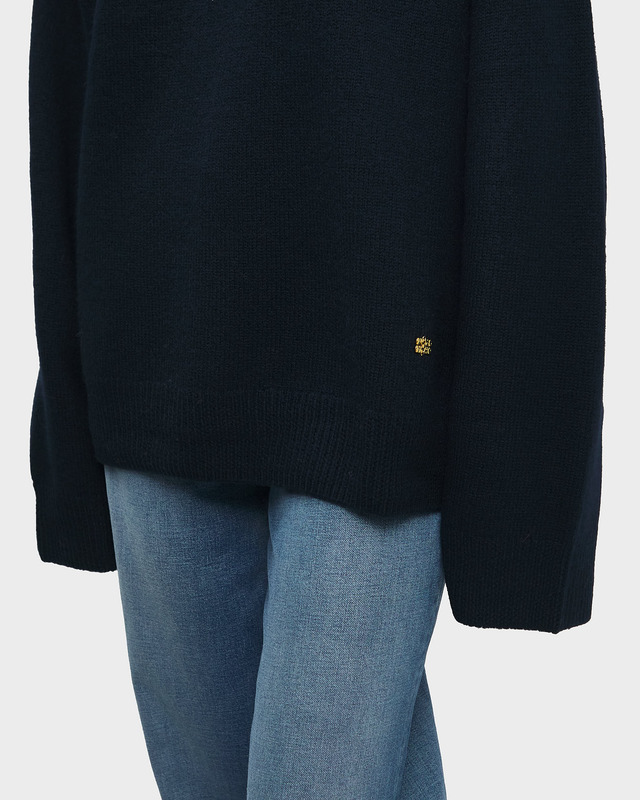 Ganni Sweater Boiled Wool O-Neck Blue XXS/XS