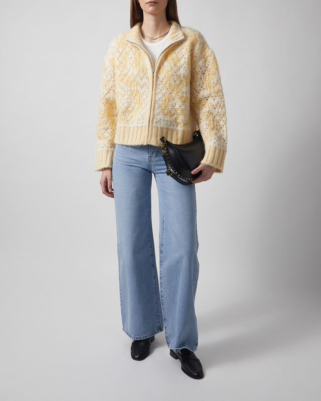 Tröja Briana Zip Knit Ljusgul