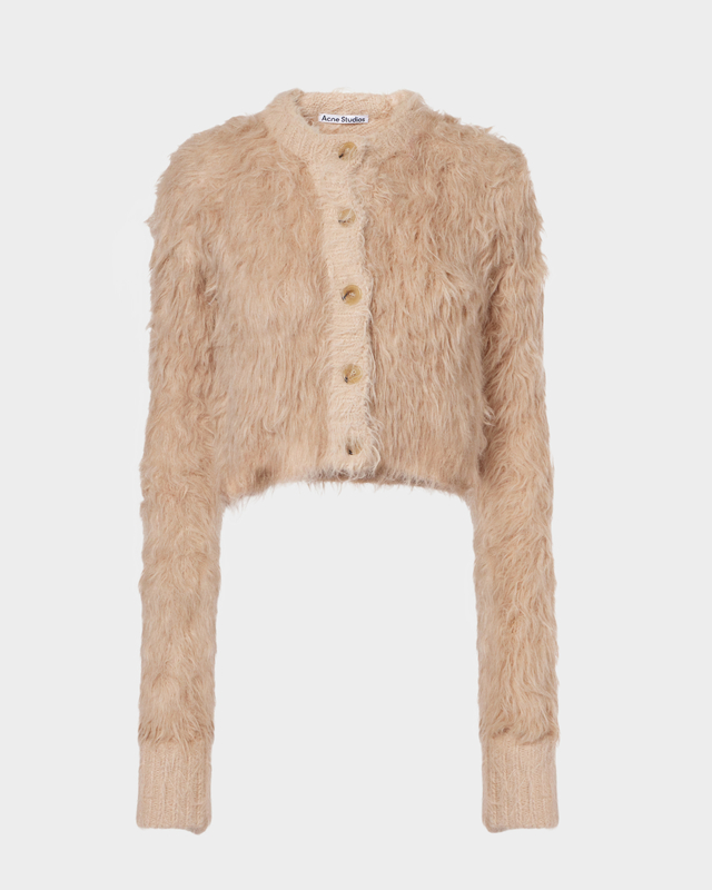 Acne Studios Cardiganen Fluffy Cropped   Beige XS