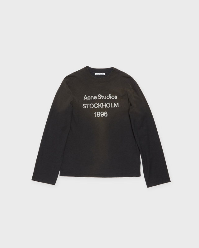 Acne Studios T-Shirt Long Sleeve Logo Relaxed Faded black XS