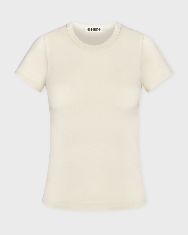 Éterne T-Shirt Fitted Crewneck Short Sleeve Creme M