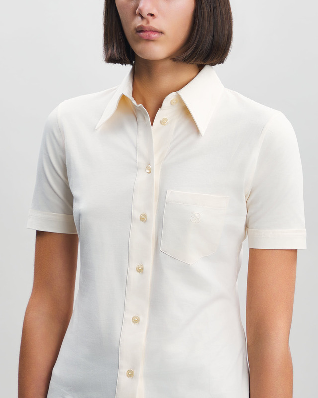 Filippa K Shirt Jersey Short Sleeve Ivory XL