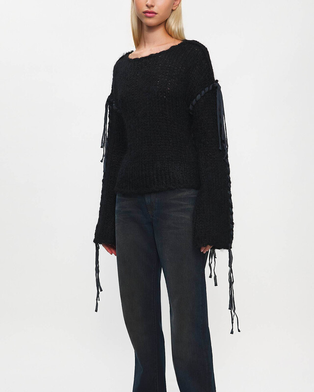 Acne Studios Sweater Lacing Knit Black M