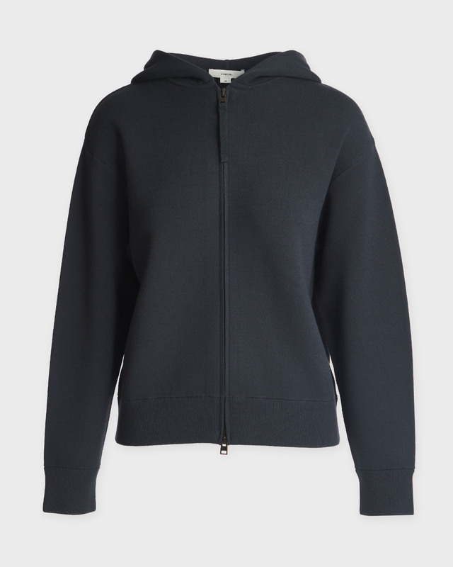 Vince Hoodie Two-Way Zip Granit M