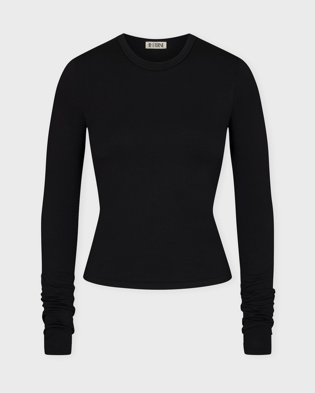 Éterne Top Fitted Crewneck Long Sleeve Black S