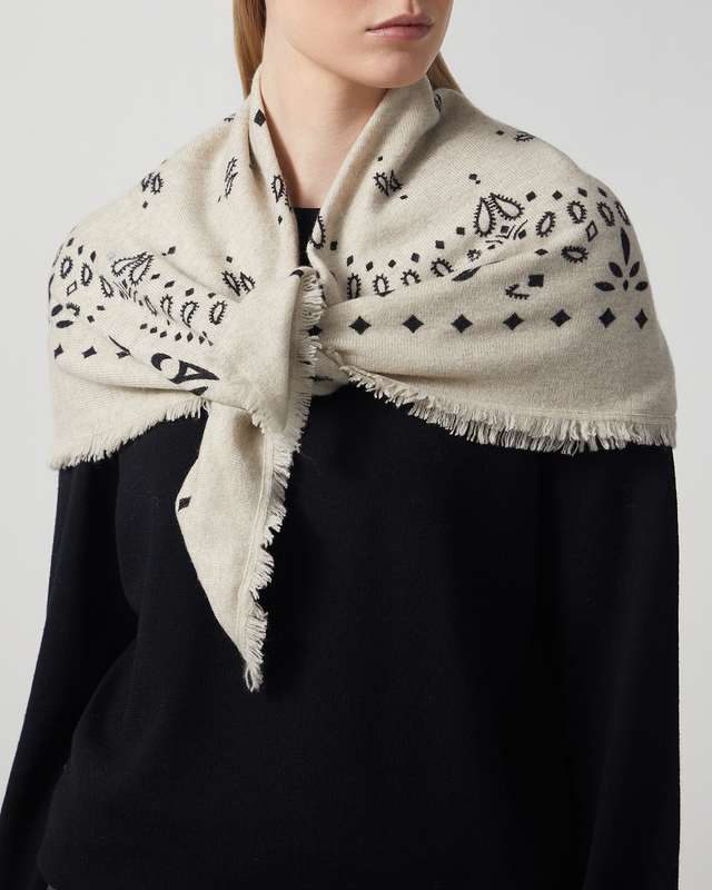 Hachiko Cashmere Bandana Scarf  Beige