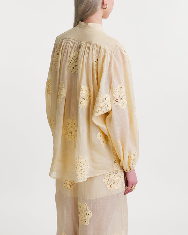 ZIMMERMANN Blouse Acadian Embroidered Light Yellow 1 (S-M)