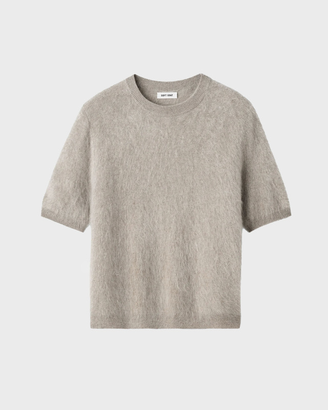 T-skjorte Brushed Short Sleeve Greige