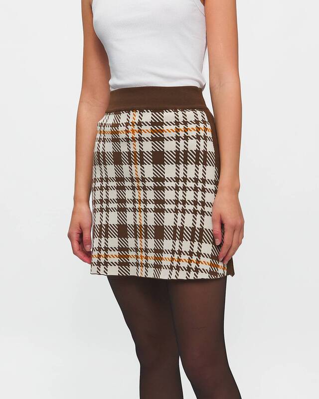 Rodebjer Skirt Tendai Eco Check Brun XS